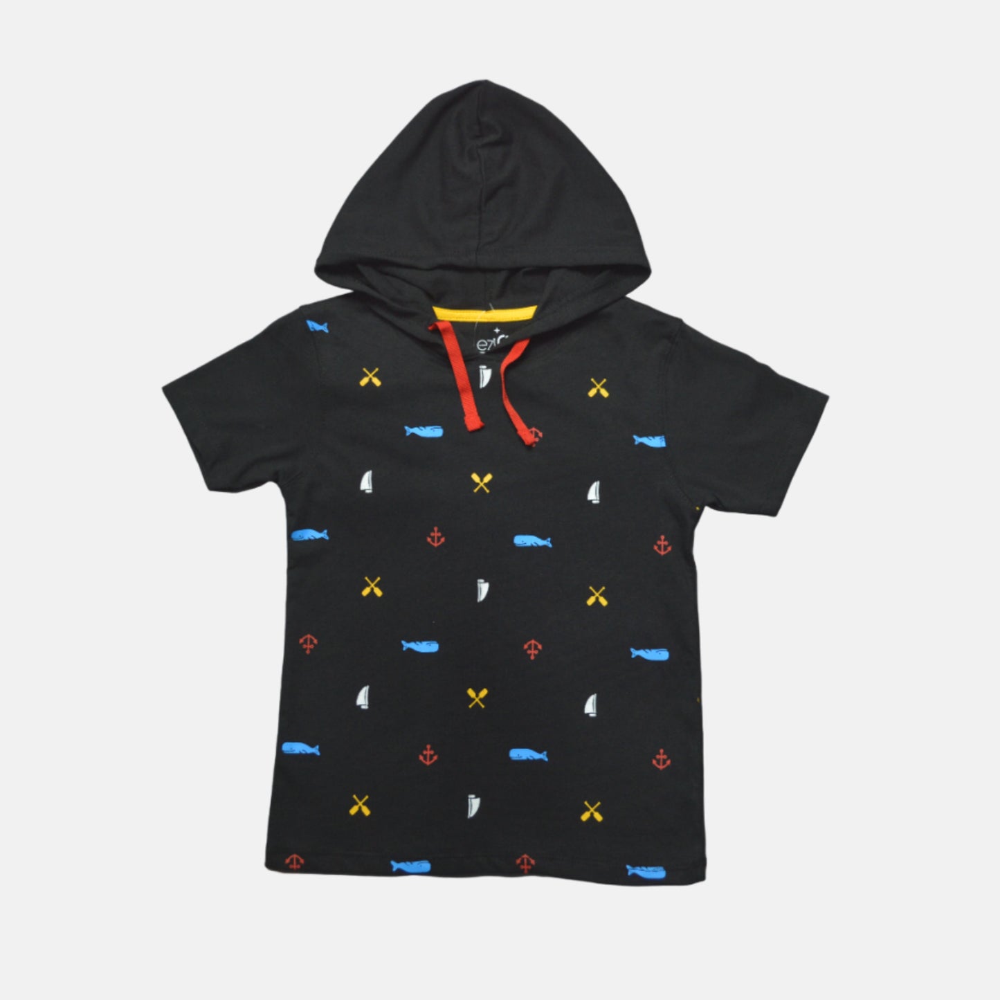 1-10 year Hoodie style T-shirt boys Black (BT-208)
