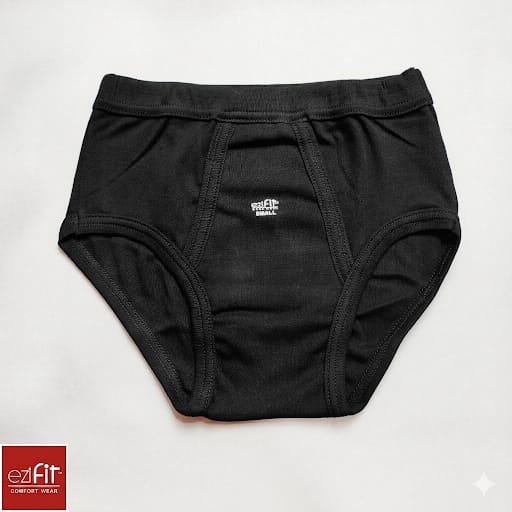 EziFit Pure Combed Cotton Fabric Black Underwear For Men