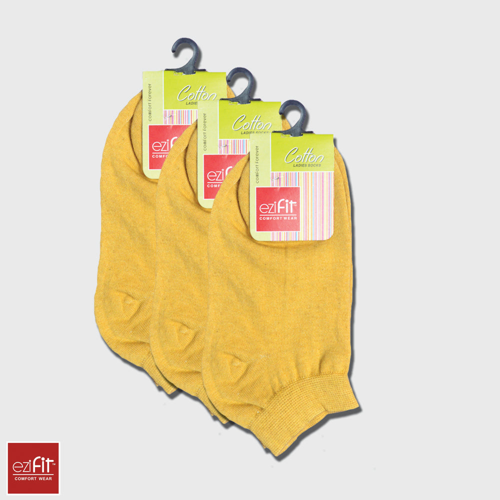 Ezifit Women Skin Cotton Ankle Socks - (PACK OF 3)