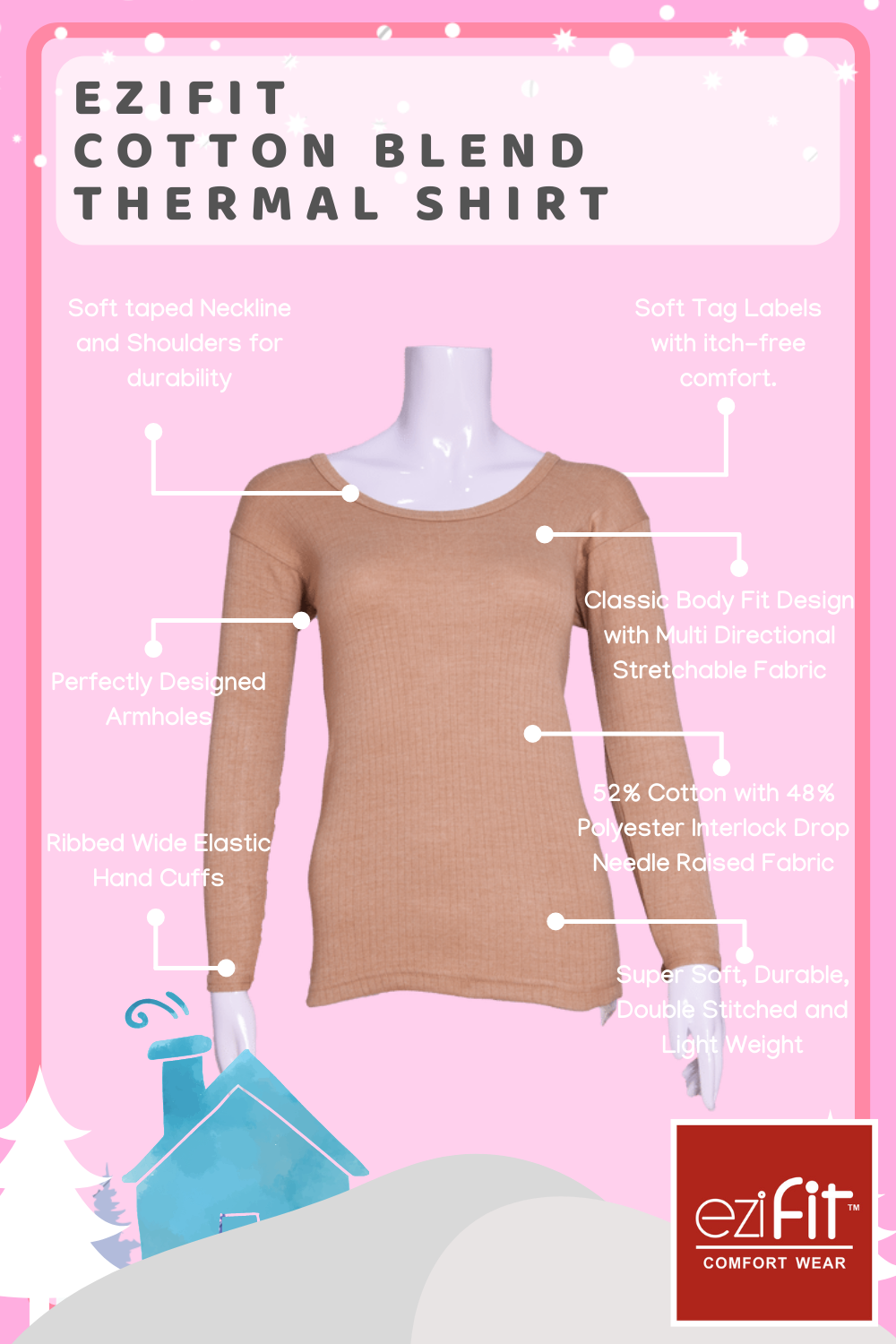 WHITE Ezifit Women Full sleeve Warmer Shirt