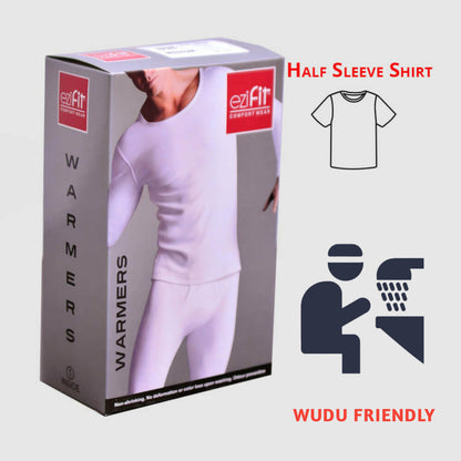 WHITE EziFit Half Sleeves Warmer Shirt