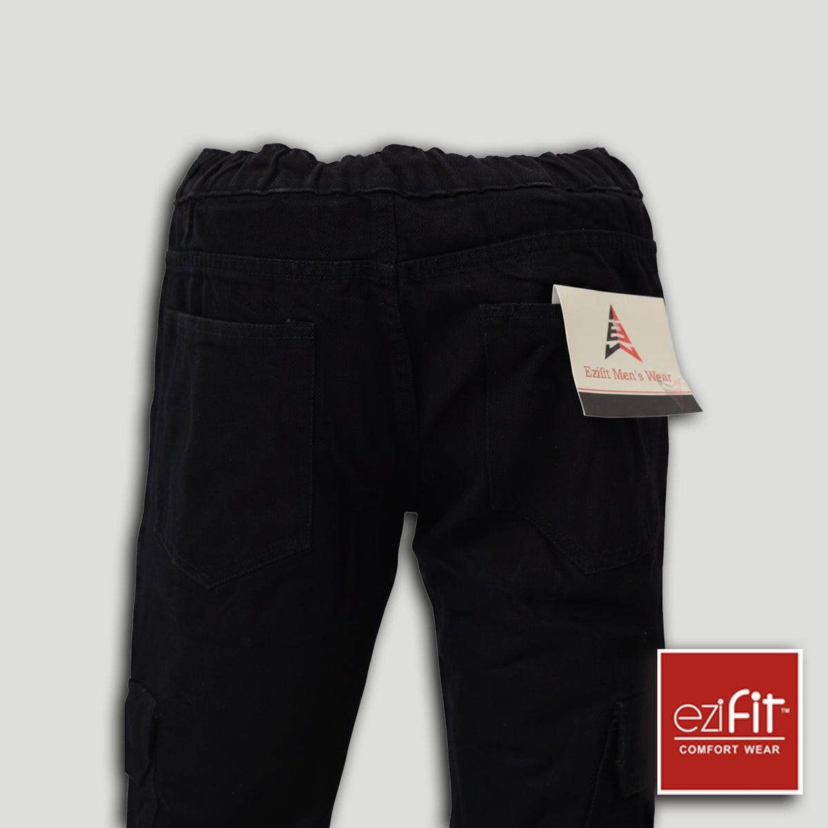 Men Denim Cargo Pant Black