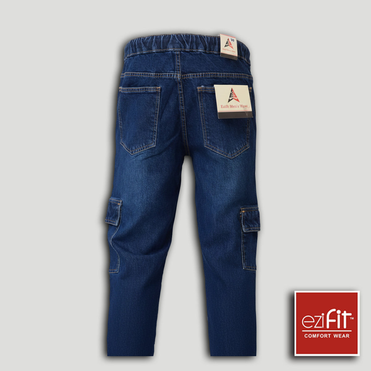Men Denim Cargo Pant Blue