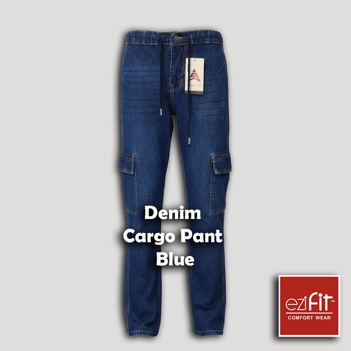 Men Denim Cargo Pant Blue