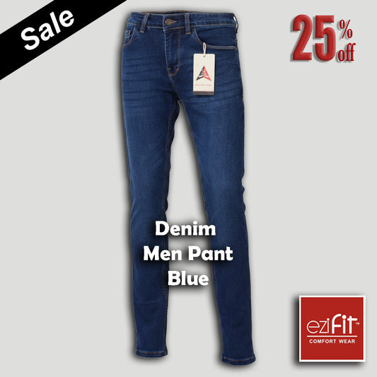 Men Denim Pant Blue Silm fit