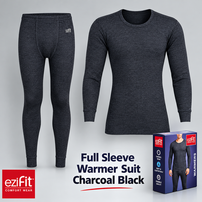 CHARCOAL BLACK EziFit Full Sleeves Warmer Suit
