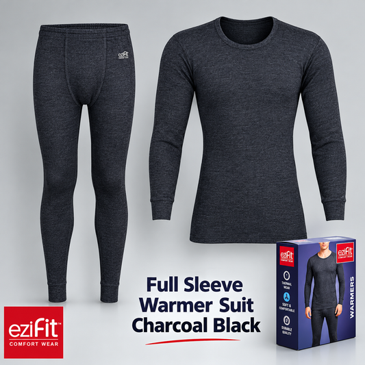CHARCOAL BLACK EziFit Full Sleeves Warmer Suit