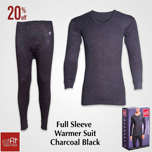 CHARCOAL BLACK EziFit Full Sleeves Warmer Suit