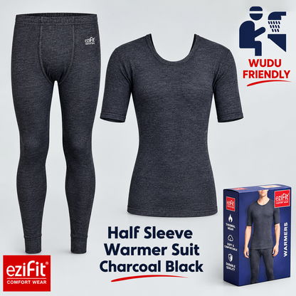 CHARCOAL BLACK EziFit Half Sleeves Warmer Suit