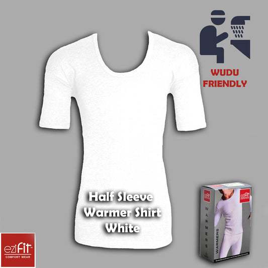 WHITE EziFit Half Sleeves Warmer Shirt