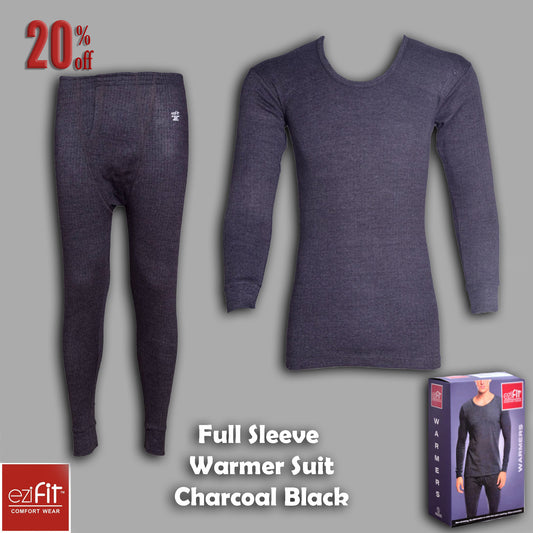 CHARCOAL BLACK EziFit Full Sleeves Warmer Suit