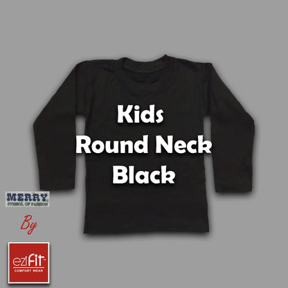 EZIFIT Cotton Lycra Round Neck - BLACK