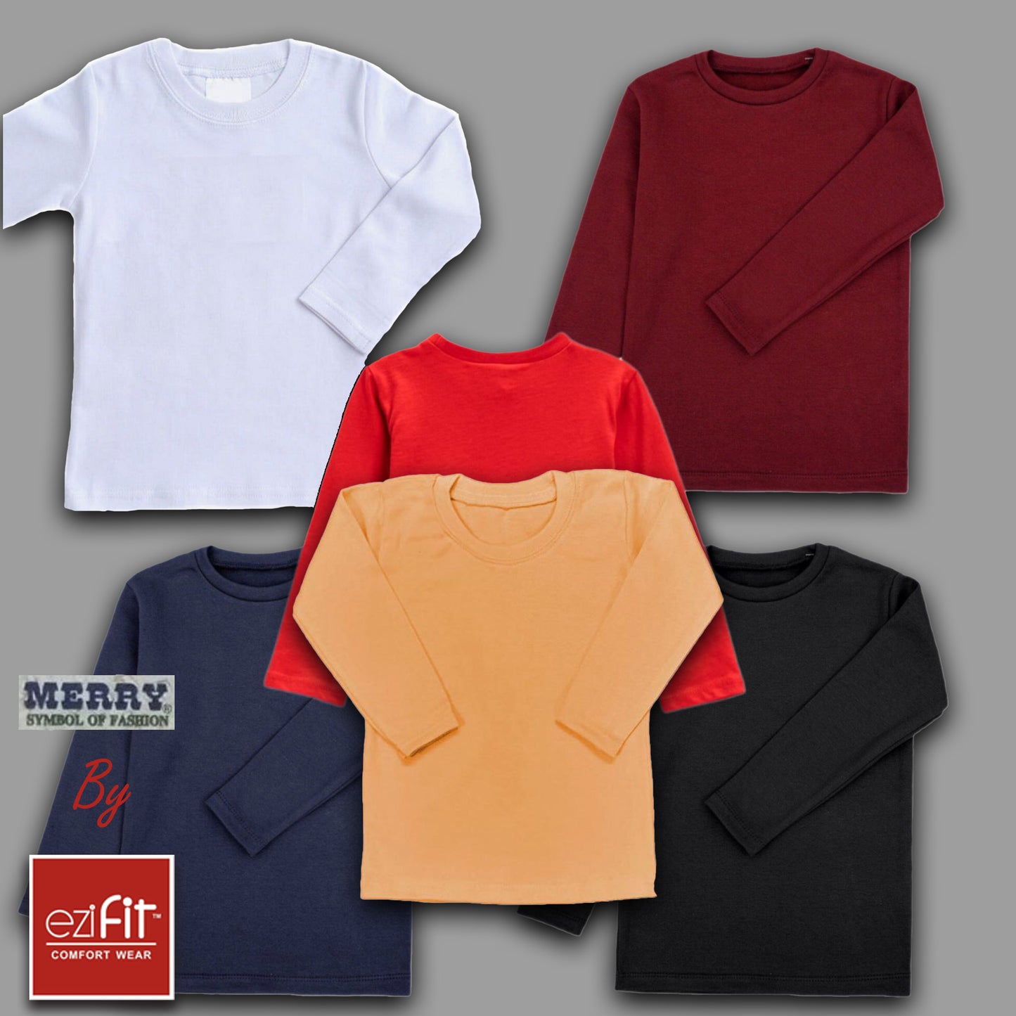 EZIFIT Cotton Lycra Round Neck - BLACK