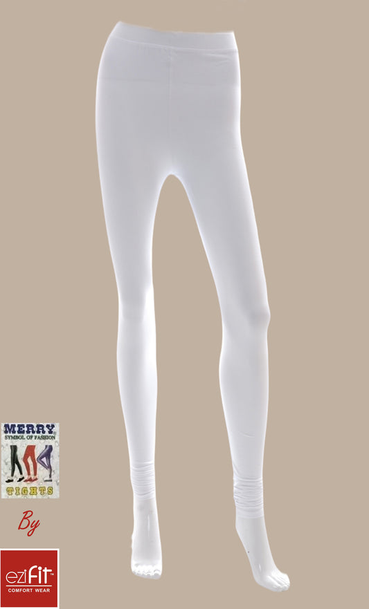 EZIFIT Cotton Lycra Tights WHITE