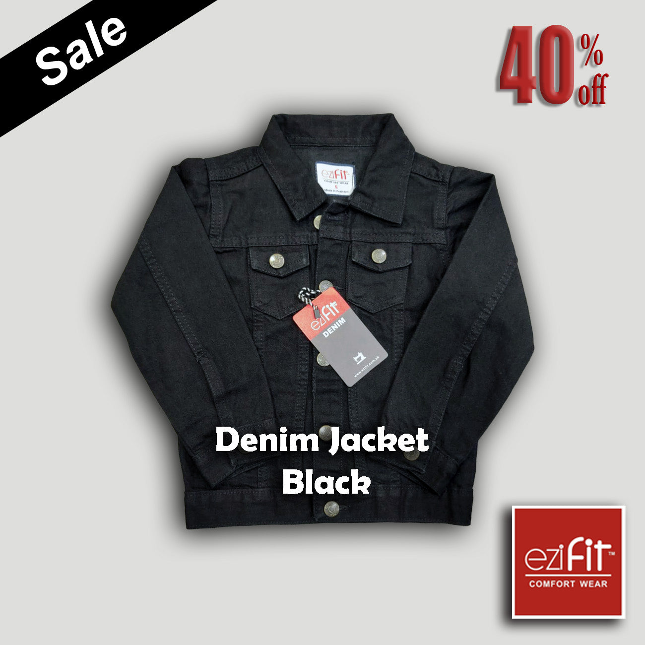 Denim jacket - Black for boys 2 - 11 years