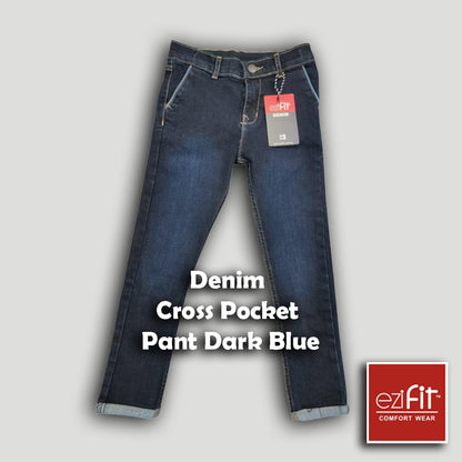 Denim cross pocket pant Dark blue
