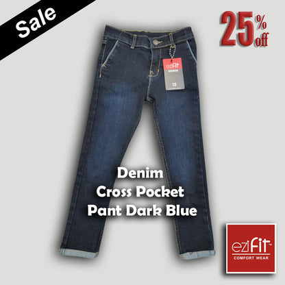 Denim cross pocket pant Dark blue
