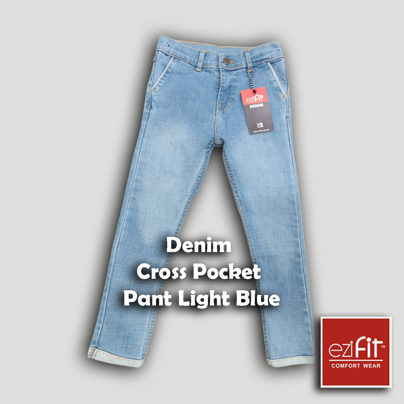Denim cross pocket pant Light Blue