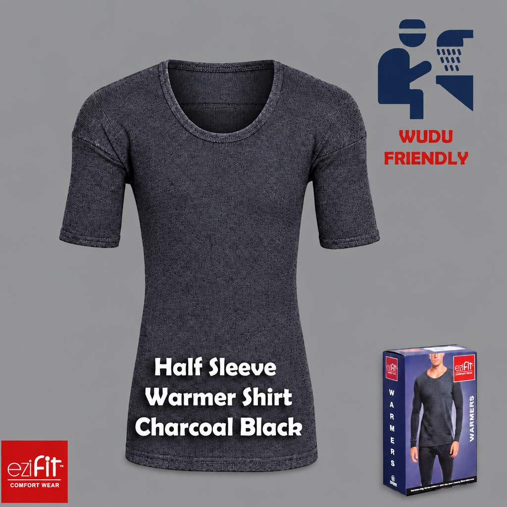 Ezifit warmer shirt graphic on grey background