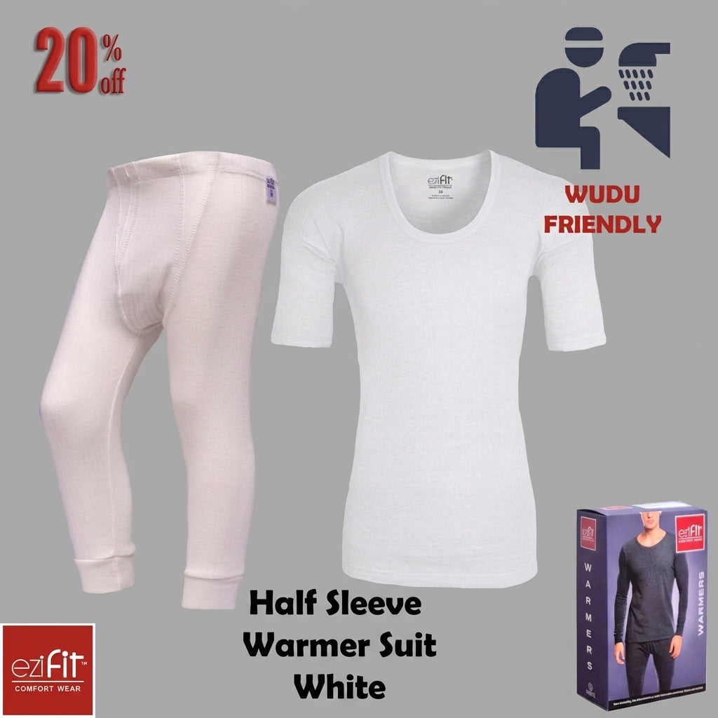 WHITE EziFit Half Sleeves Warmer Suit