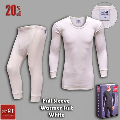 WHITE EziFit Full Sleeves Warmer Suit