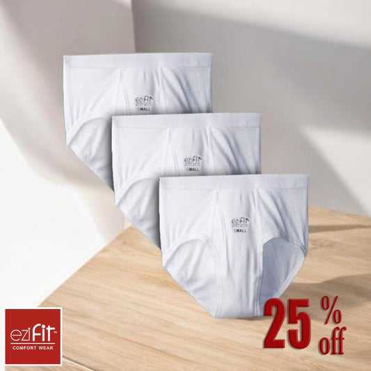 EziFit Pure Combed Cotton Fabric Underwear Briefs For Men (Pack of 3)