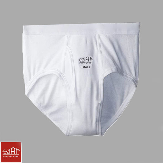 EziFit Pure Combed Cotton Fabric White Underwear For Men