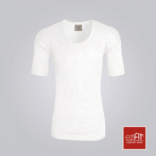 EziFit Premium Combed Cotton U-Neck Short Sleeve Vest For Men