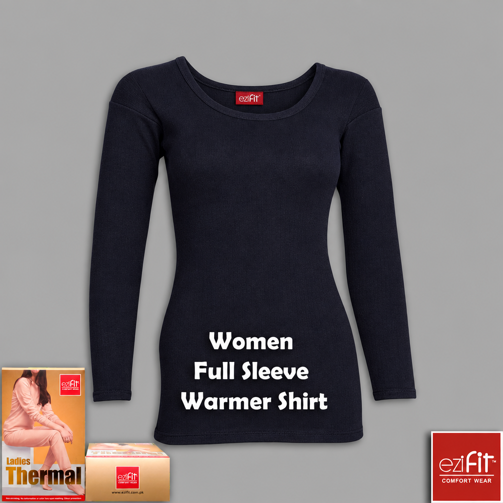 Women’s black Ezifit warmer web image with clothing tag