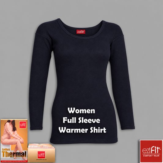 Women’s black Ezifit warmer web image with clothing tag