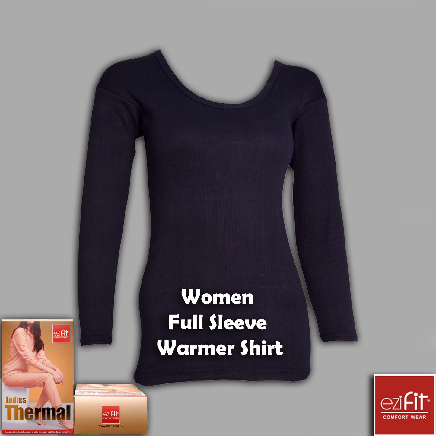 BLACK Ezifit Women Full sleeve Warmer Shirt