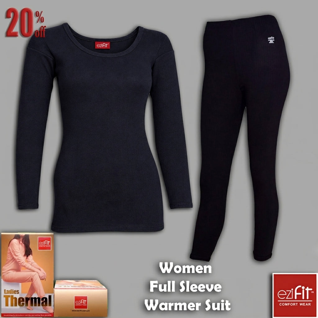 BLACK Ezifit Women Full Sleeve Warmer Suit