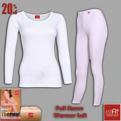 WHITE Ezifit Women Full Sleeve Warmer Suit